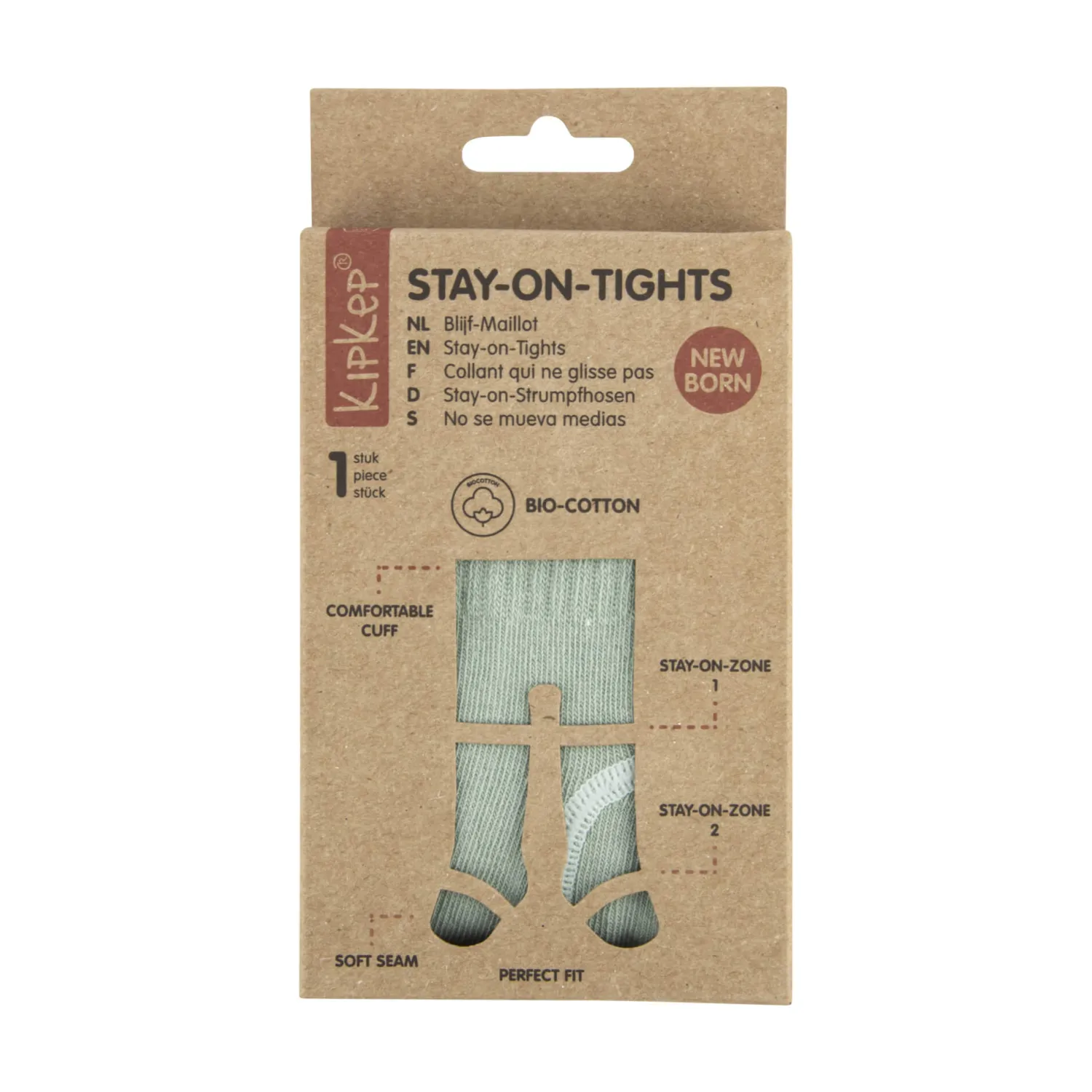 Małe Stópki | KipKep Rajstopki niemowlęce Stay-on-Tights, Pale Green