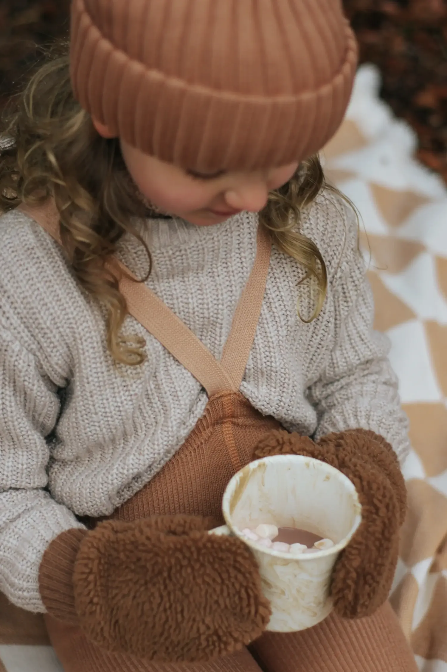 Małe Stópki | Silly Silas Rajstopki wełniane bez stópek Footless - Cappuccino Brown