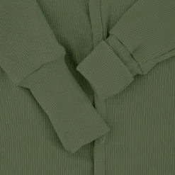 Rampers niemowlęcy z prążkowanej dzianiny z regulacją - Green Olive