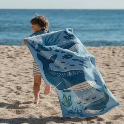 Ręcznik plażowy Ocean World Blue 60x120 cm