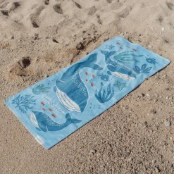 Ręcznik plażowy Ocean World Blue 60x120 cm