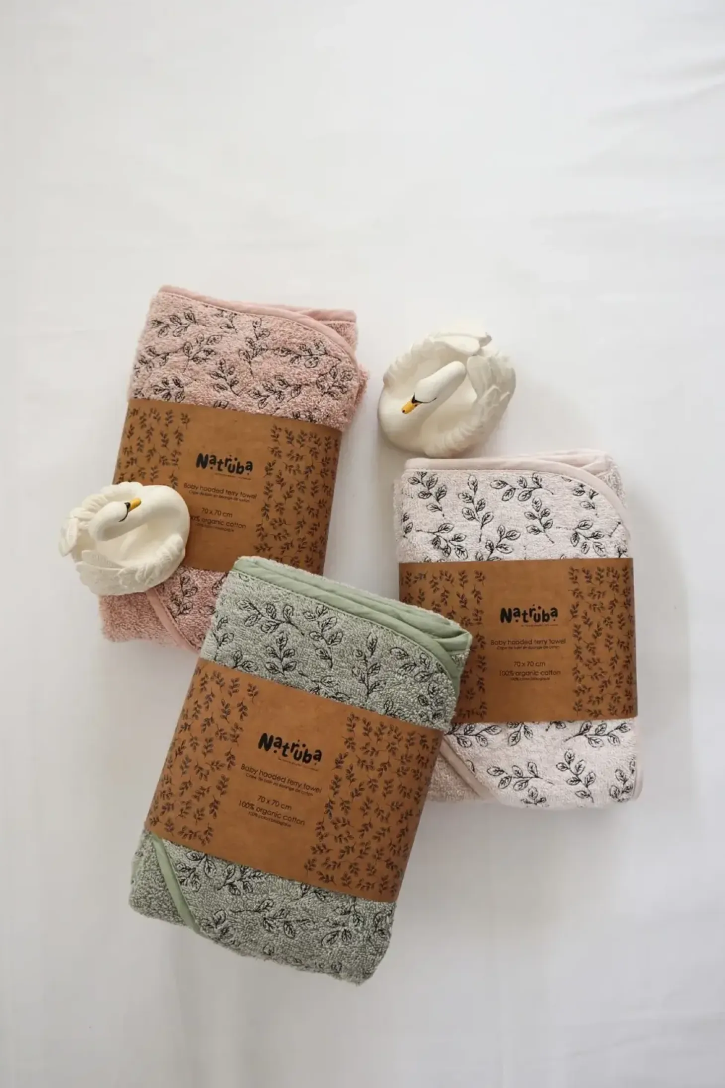 Ręcznik z kapturem z bawełny organicznej - różowy