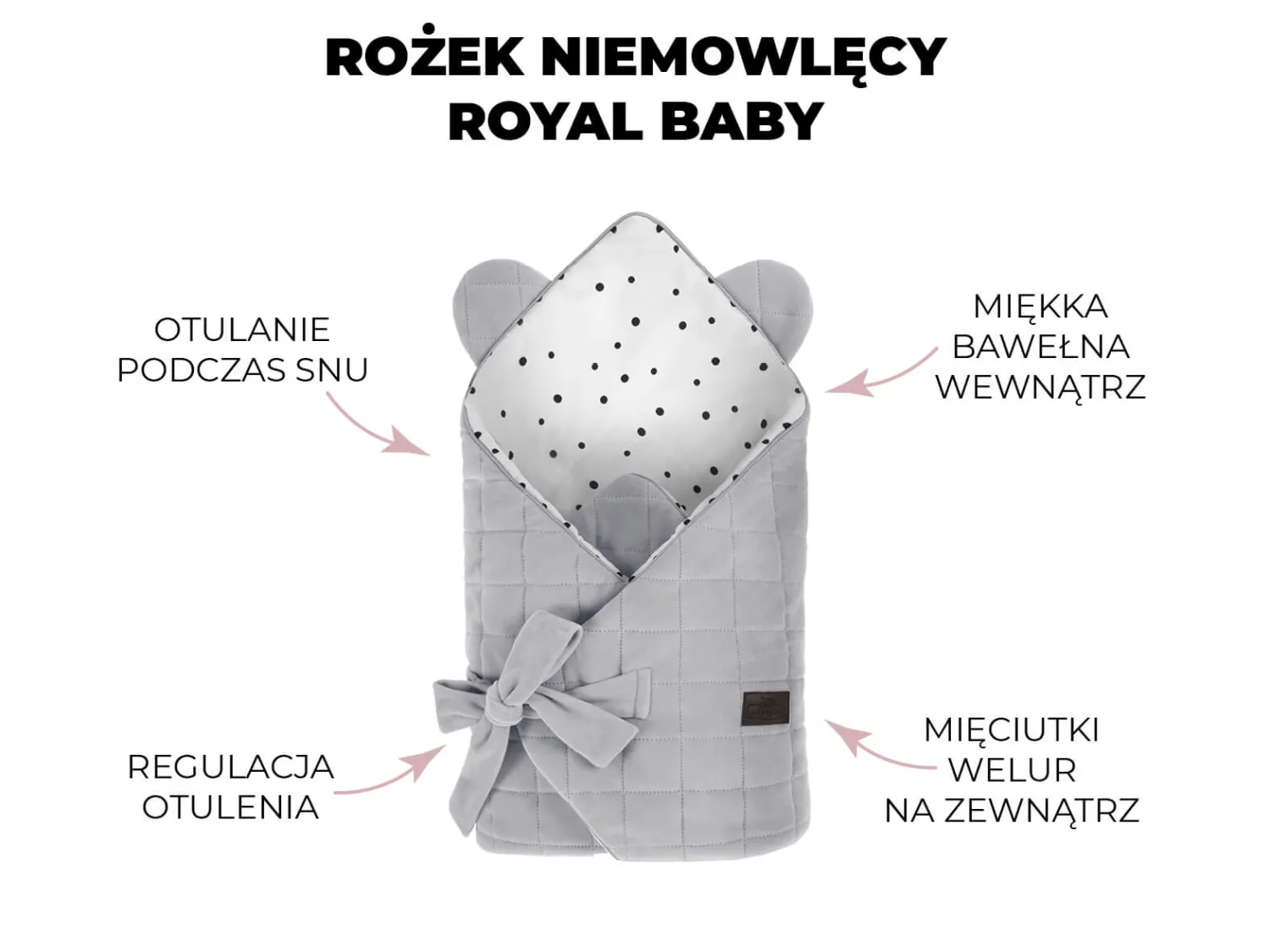 Rożki Niemowlęce|Rożki Niemowlęce | Sleepee Rożek niemowlęcy Royal Baby Pink