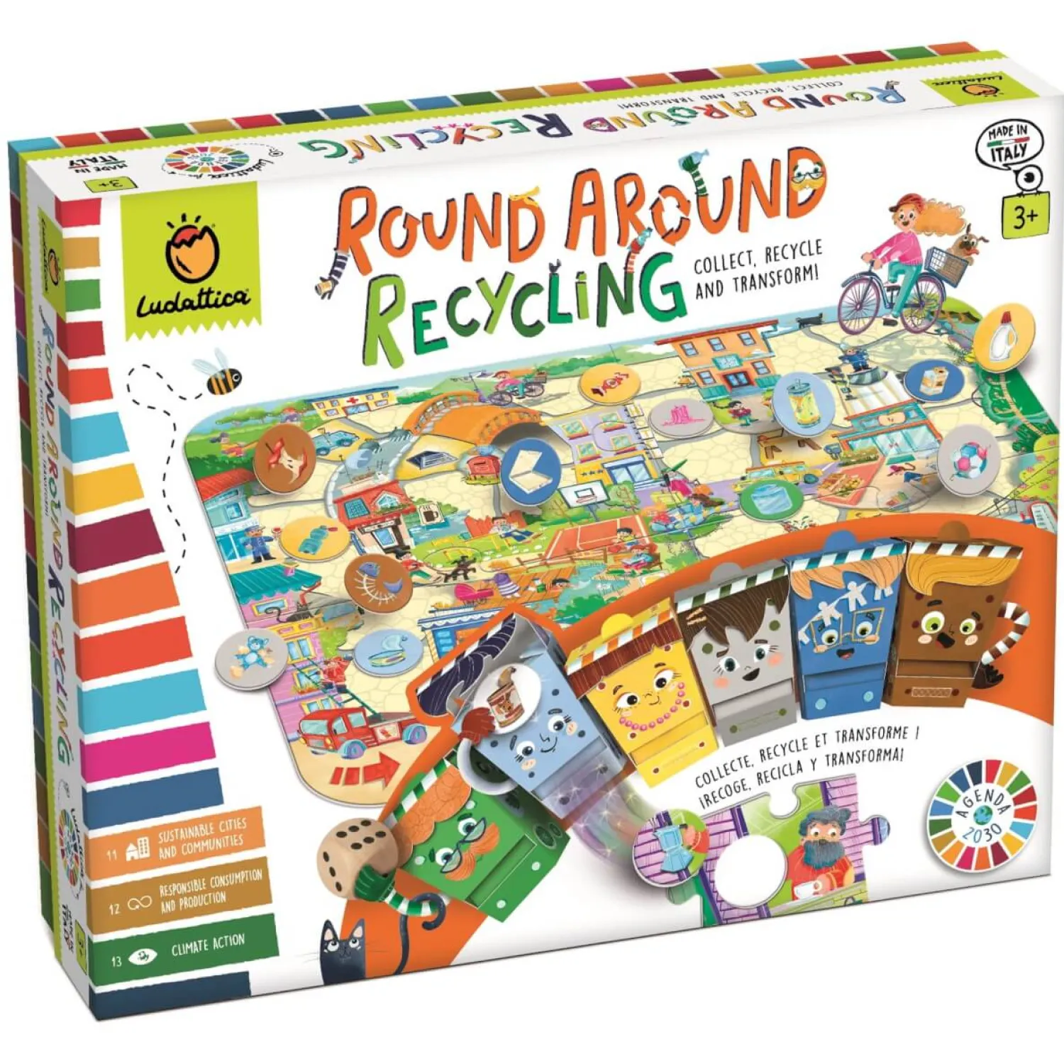 Gry Planszowe|6 Lat+ | Ludattica ROUND AROUND RECYCLING - gra planszowa AGENDA 2030 „W CYKLU RECYKLINGU”