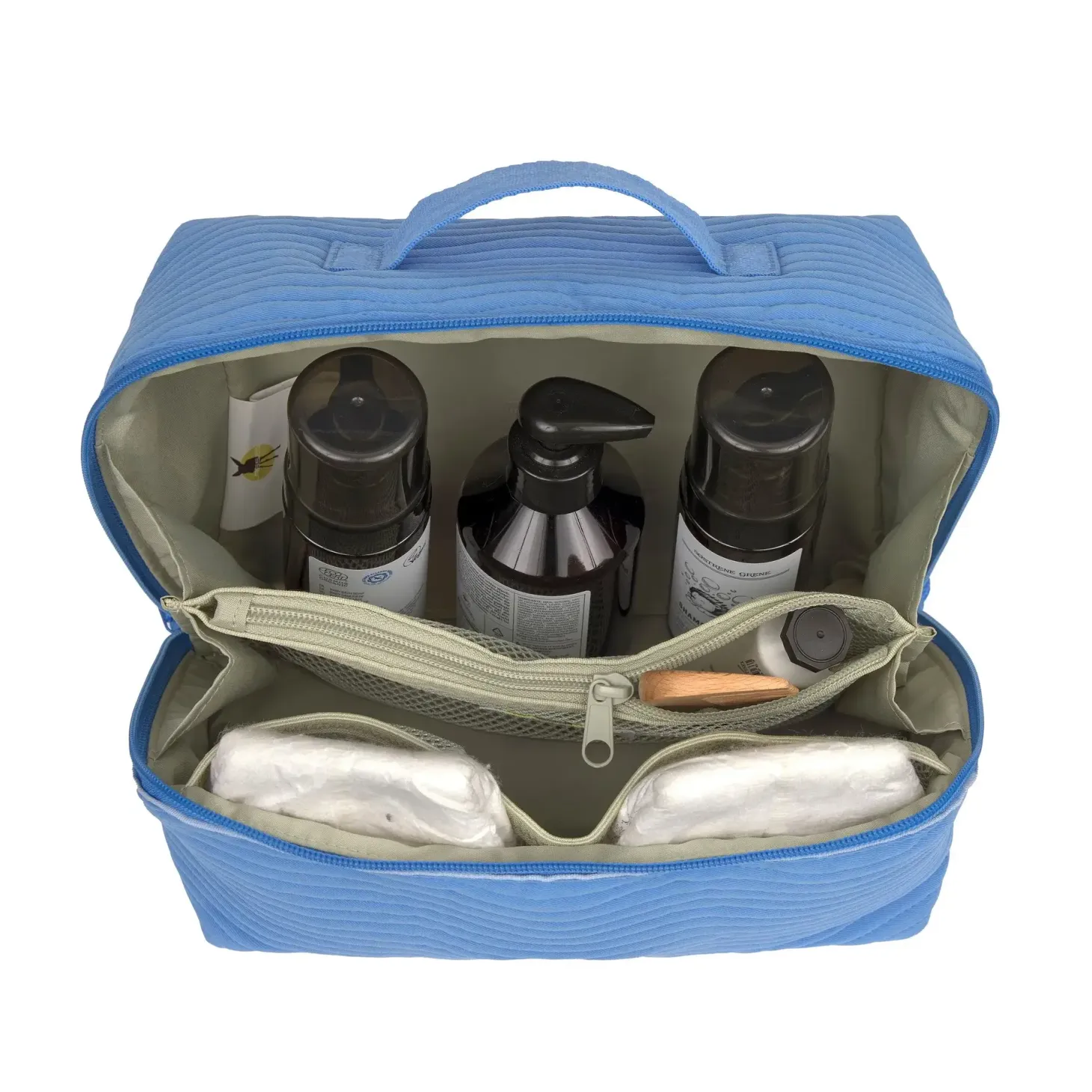 Rozkładana kosmetyczka podróżna organizer - Flex Blue