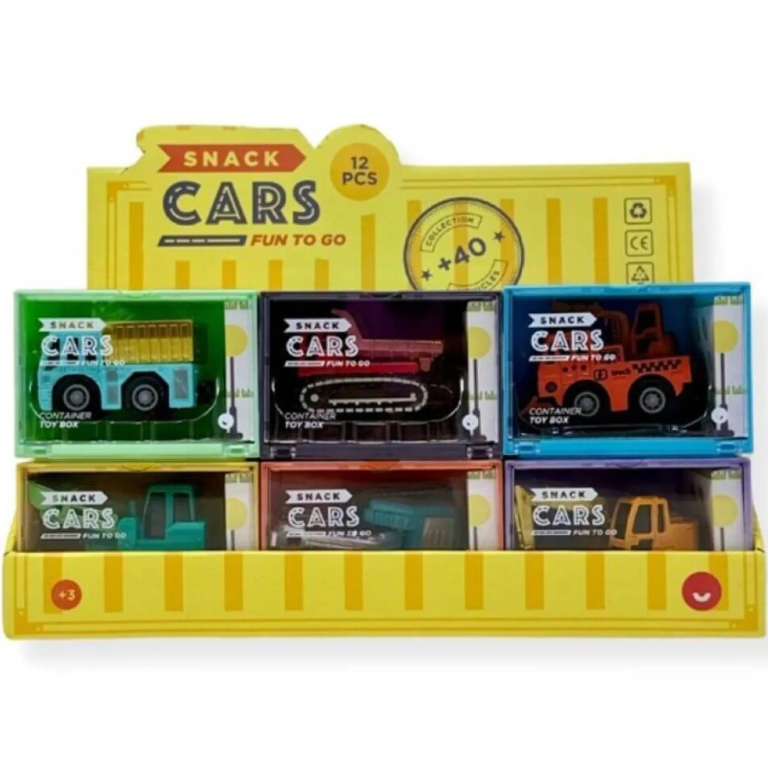 2 Lata +|12M+ | Juegaconmigo Samochodzik Snack Cars seria 4: pojazdy budowlane i maszyny do robót drogowych, 1szt.