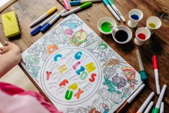 Kolorowanki|6 Lat+ | HeyDoodle Sensoryczna Mata Silikonowa do Kolorowania A3 - Alfabetyczna Zupa