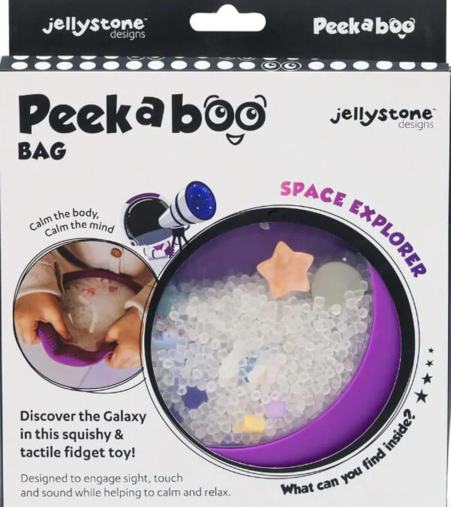 2 Lata +|3 Lata + | Jellystone Sensoryczny dysk z figurkami A-Ku-Ku! Peekaboo - Galaktyka