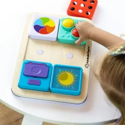 Idealne W Podróży|12M+ | Fat Brain Toys Sensoryczny Kwadrat. PlayTab. Piszczałki