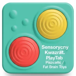 Idealne W Podróży|12M+ | Fat Brain Toys Sensoryczny Kwadrat. PlayTab. Piszczałki