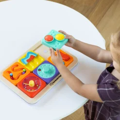 Idealne W Podróży|12M+ | Fat Brain Toys Sensoryczny Kwadrat. PlayTab. Piszczałki