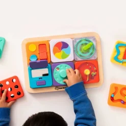 Idealne W Podróży|12M+ | Fat Brain Toys Sensoryczny Kwadrat. PlayTab. Tarcza Numerowa