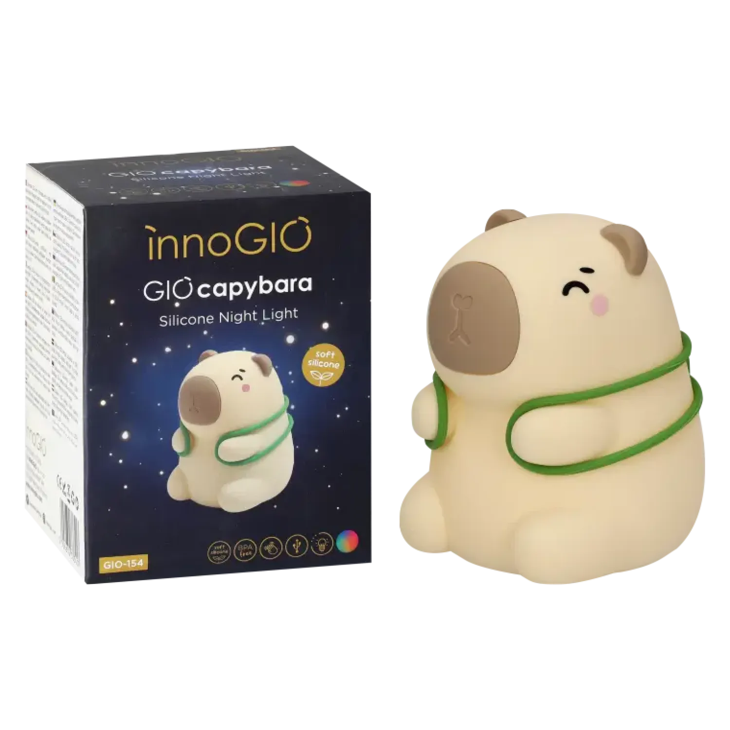 Lampki Nocne|Lampki Nocne | InnoGIO Silikonowa Lampka nocna GIOcapybara GIO-154