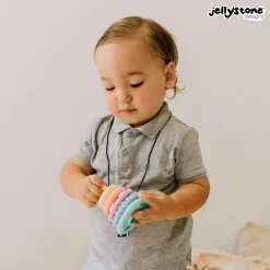 Idealne W Podróży|12M+ | Jellystone Silikonowa wieża gryzak pastelowa