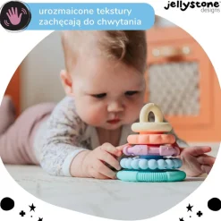 Idealne W Podróży|12M+ | Jellystone Silikonowa wieża gryzak pastelowa
