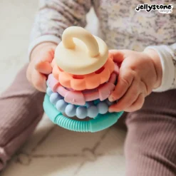 Idealne W Podróży|12M+ | Jellystone Silikonowa wieża gryzak pastelowa