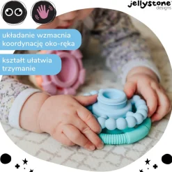 Idealne W Podróży|12M+ | Jellystone Silikonowa wieża gryzak pastelowa