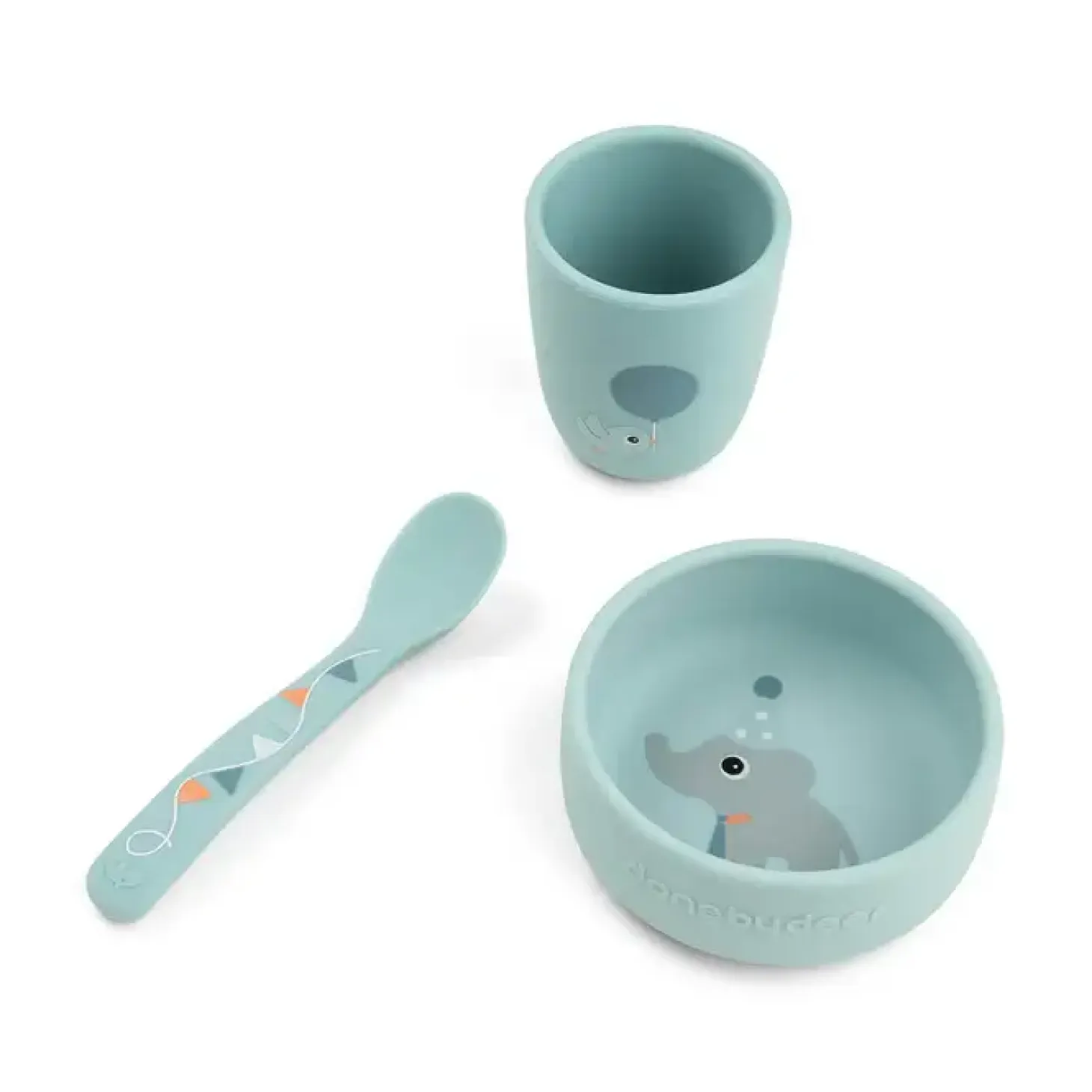 Silikonowy zestaw obiadowy Celebration Blue, 3szt