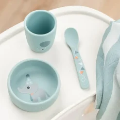 Silikonowy zestaw obiadowy Celebration Blue, 3szt