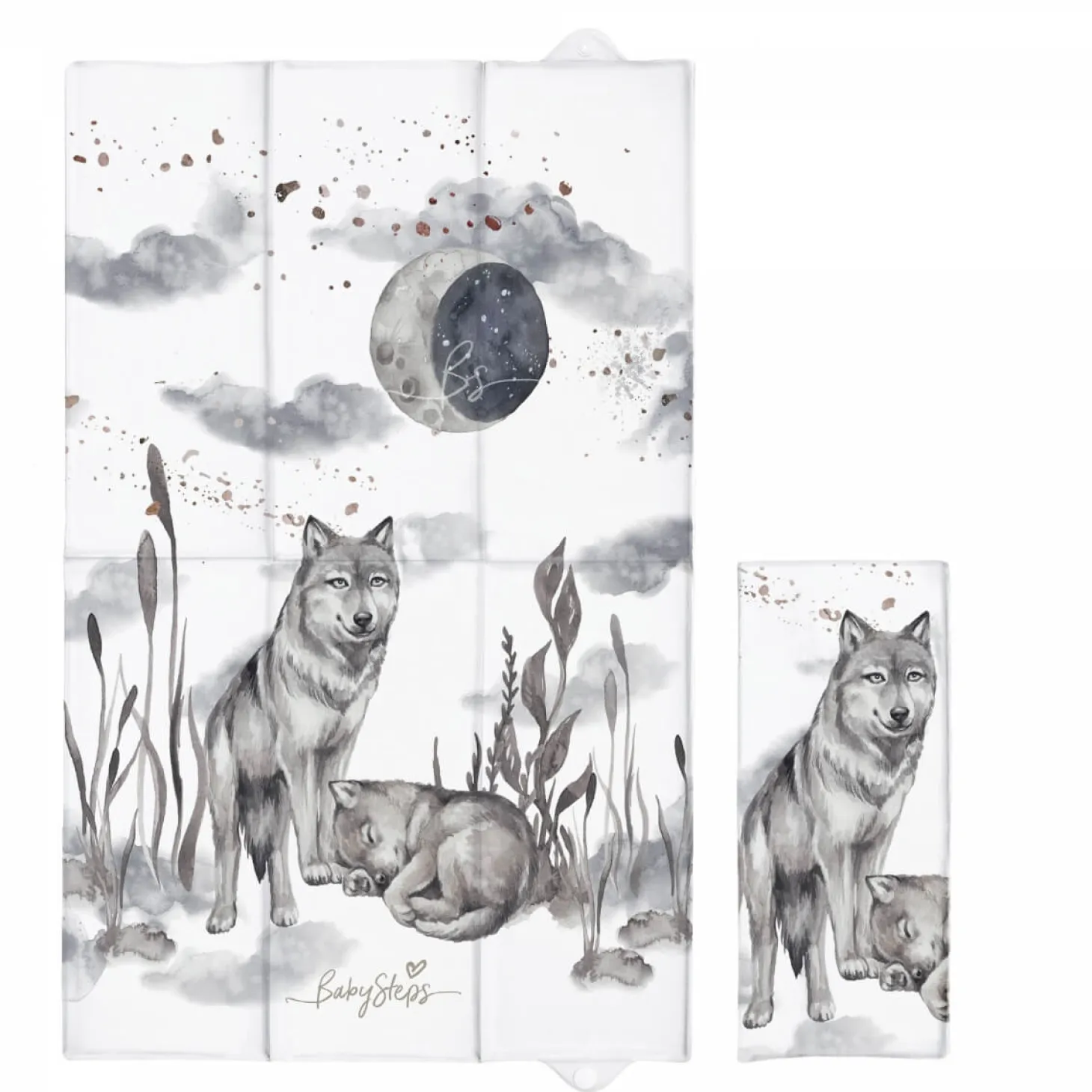 Składana mata do przewijania - Wolf moonlight