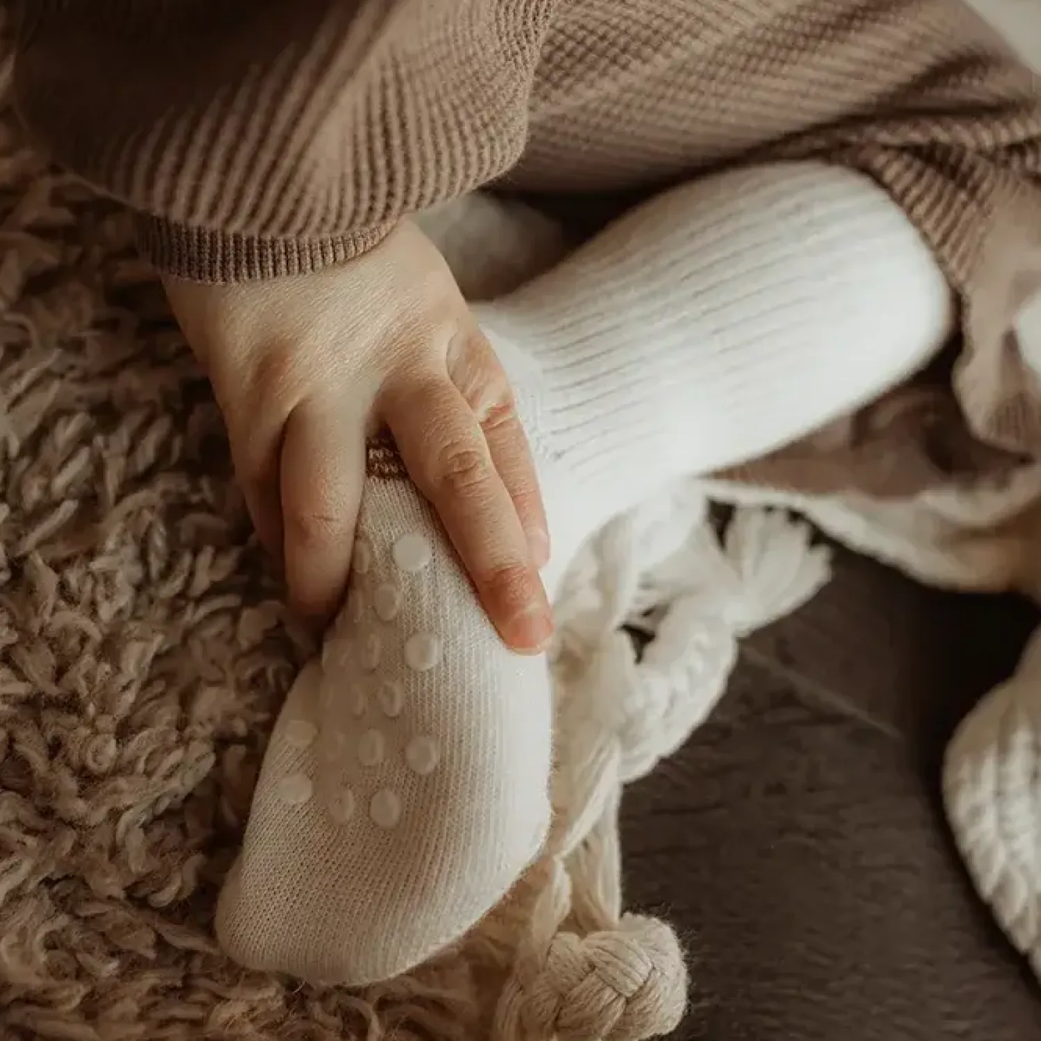 Małe Stópki | KipKep Skarpetki z antypoślizgiem Stay-on-Socks Antislip, Cookie