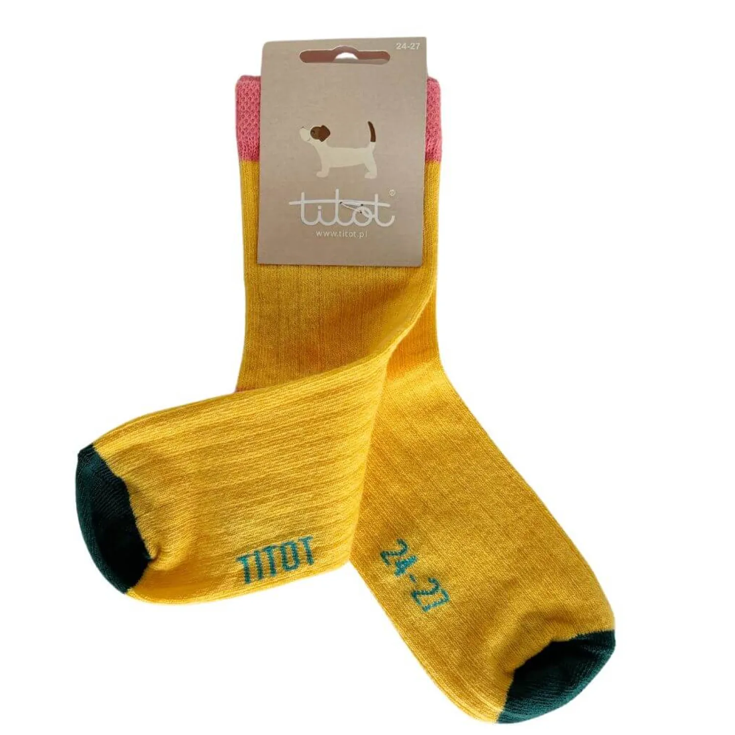 Małe Stópki | TITOT Skarpety dziecięce Solid Toe Yellow