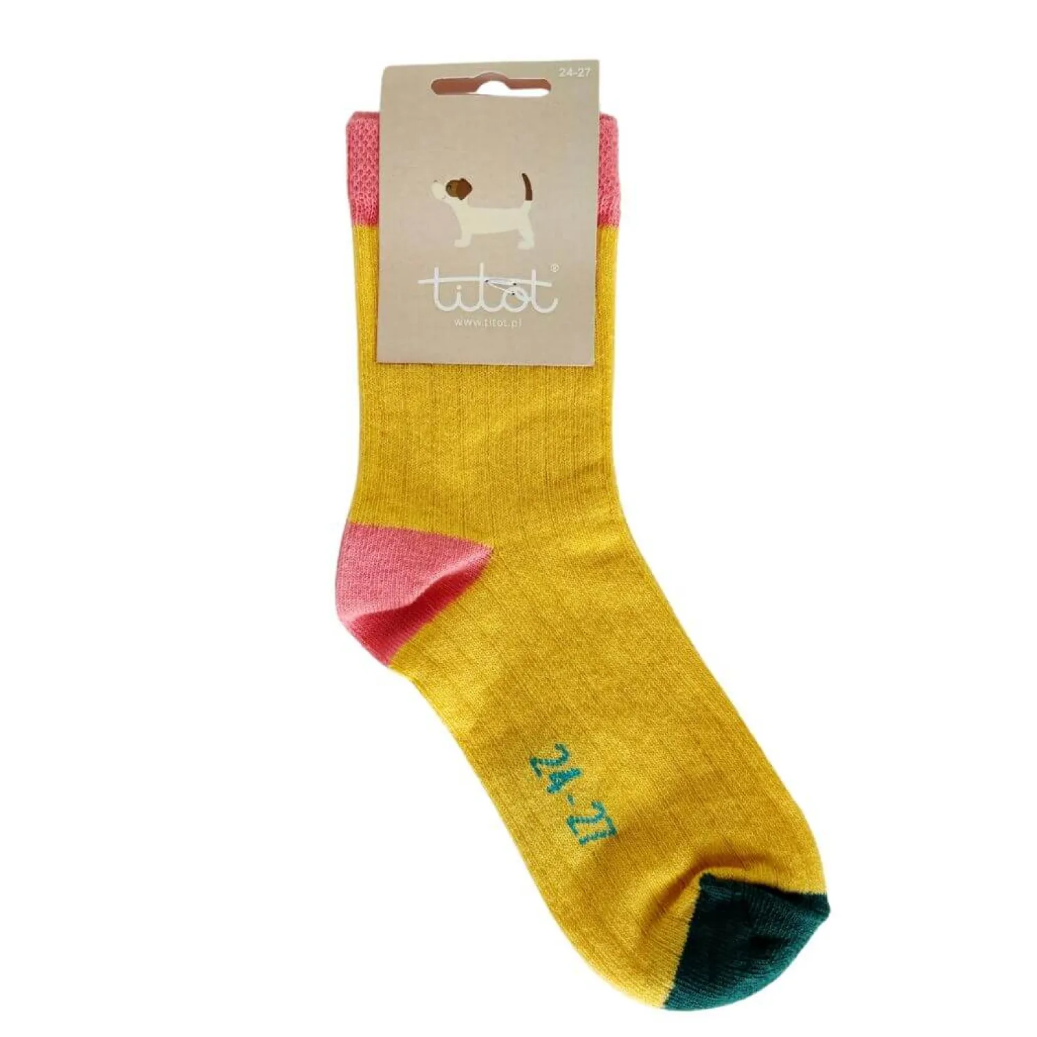 Małe Stópki | TITOT Skarpety dziecięce Solid Toe Yellow