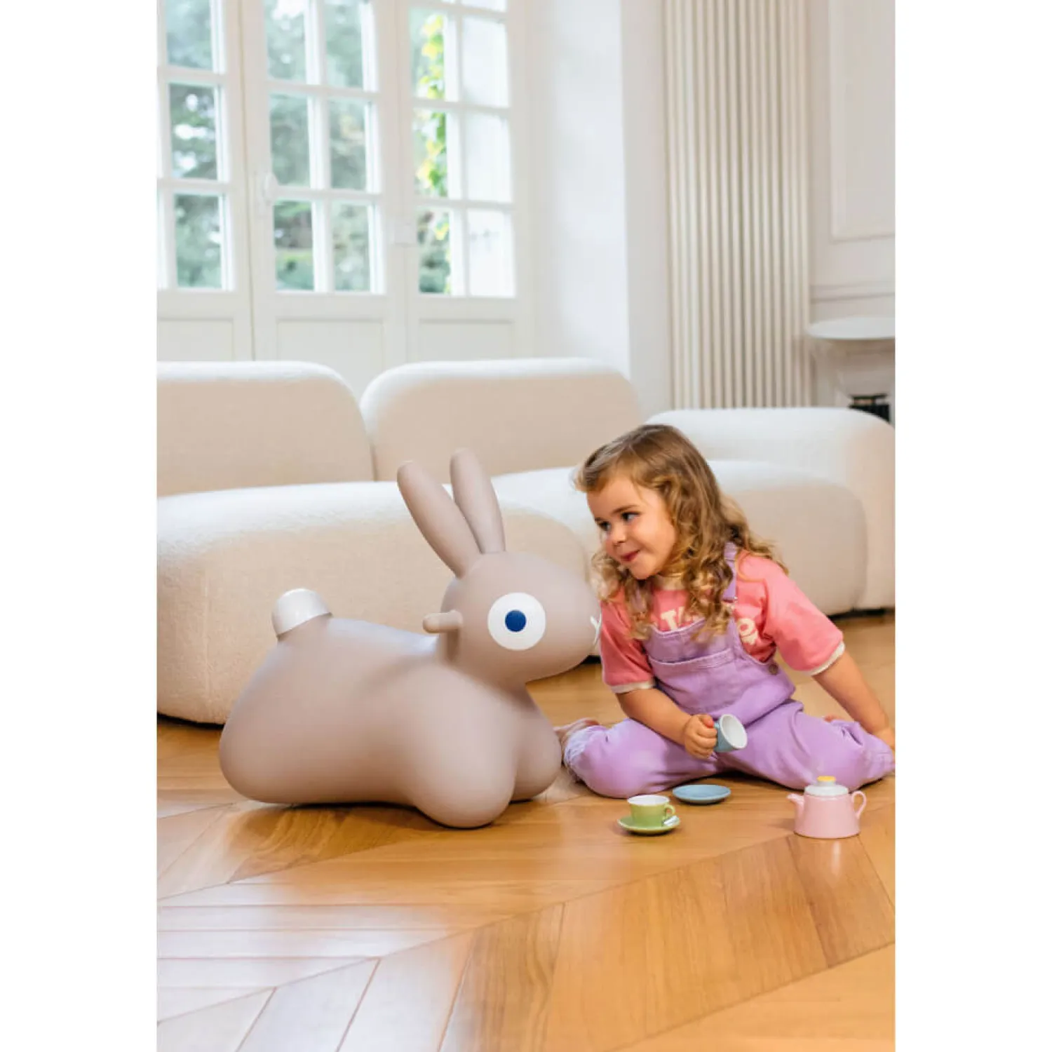2 Lata +|4 Lata + | QUUT Skoczek Hoppi Bunny - Warm grey