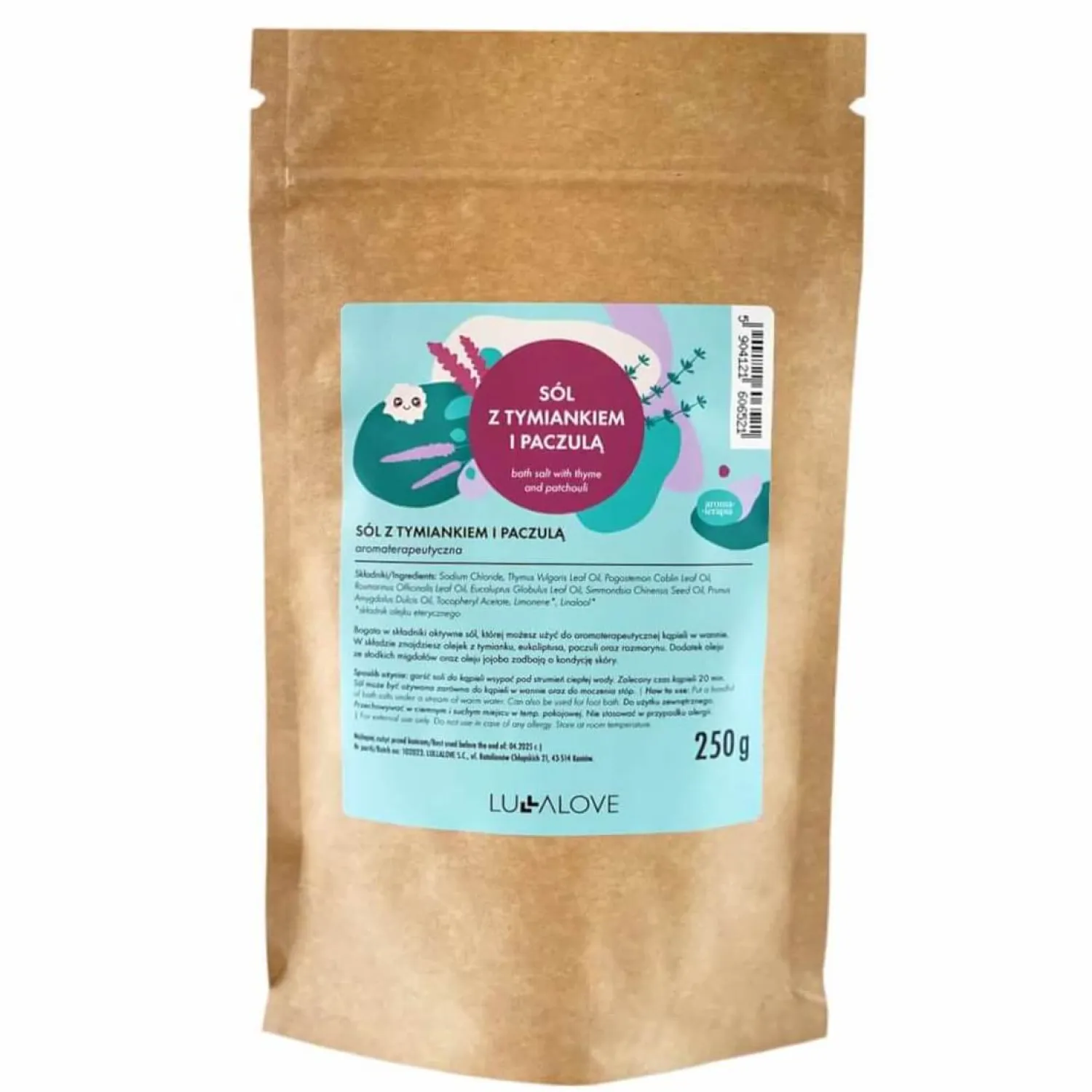 Zdrowie|Naturalne Kosmetyki | Lullalove Sól na niepogodę, z tymiankiem i paczulą, 250g