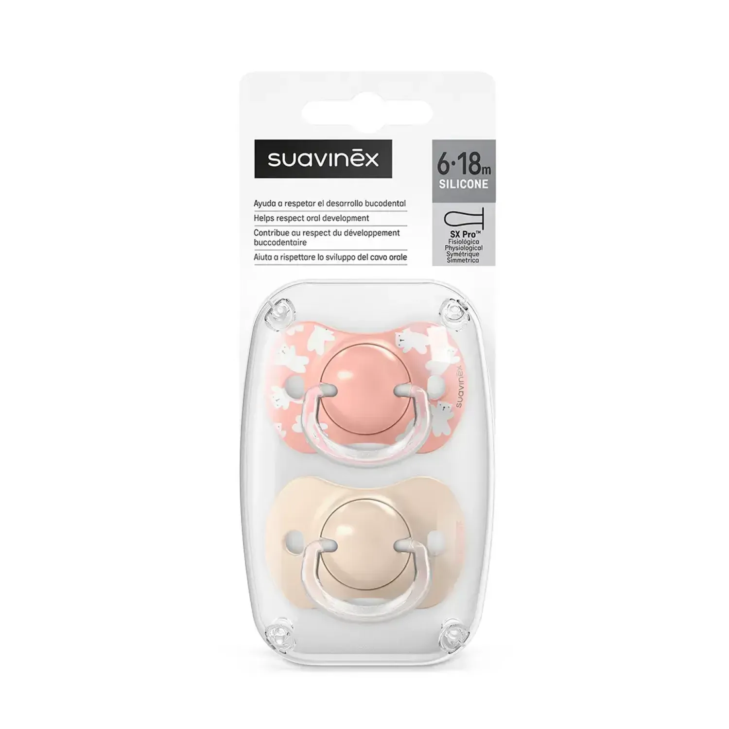 Smoczki|Smoczki | Suavinex Smoczek fizjologiczny SX Pro Wild & Free - różowy, 2szt.