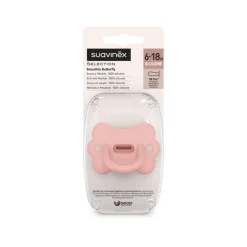 Smoczki|Smoczki | Suavinex Smoczek 100% silikonowy fizjologiczny SX Pro Colour Essence Motylek - różowy