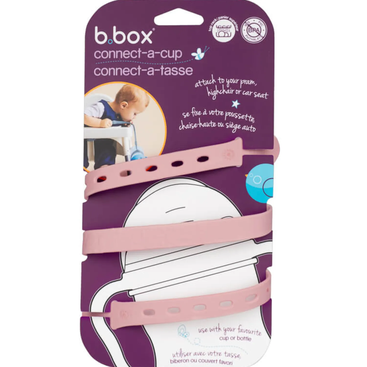Bidony I Butelki|Bidony I Butelki | b.box Smycz do bidonu, różowa