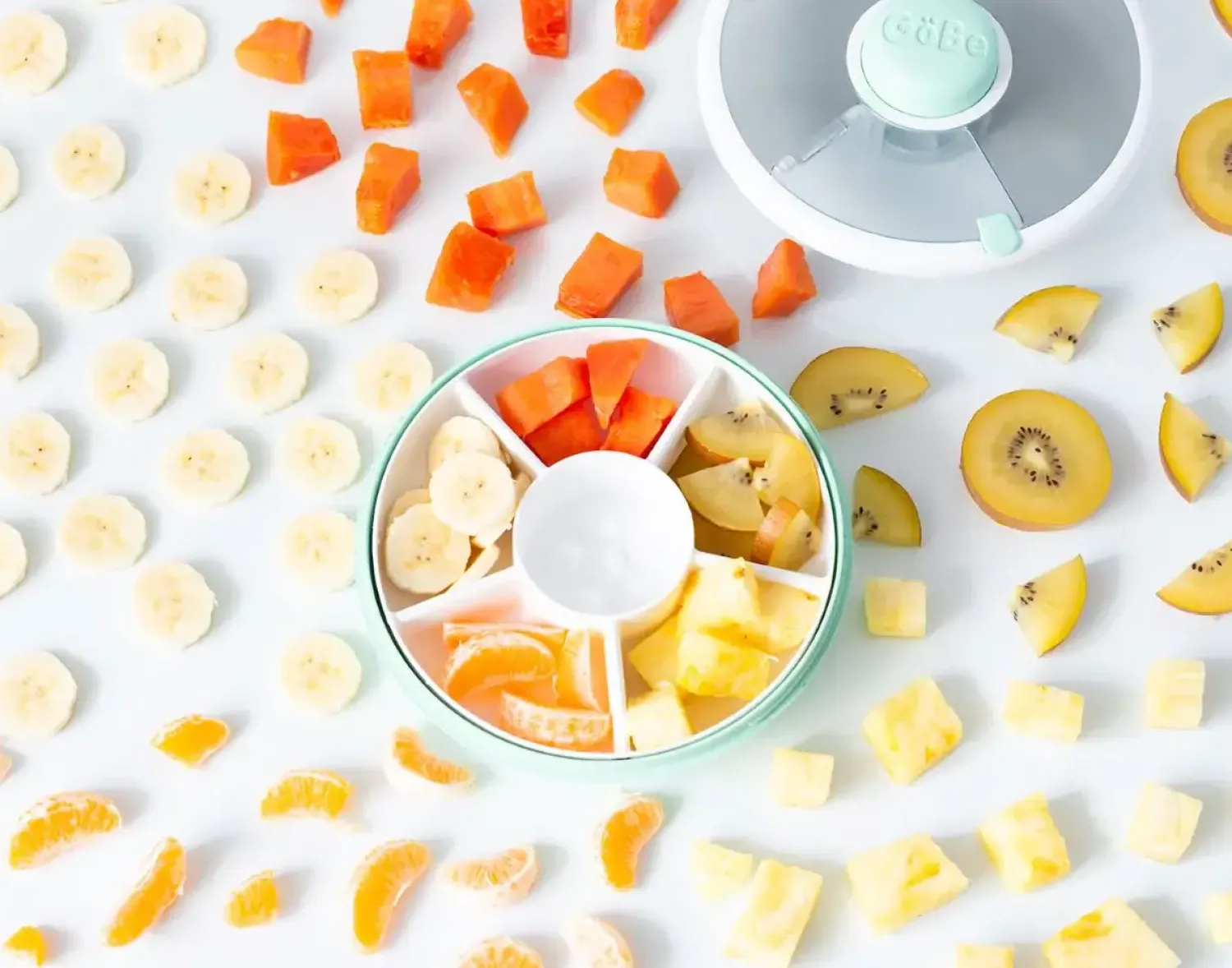 Lunchboxy|Przechowywanie Jedzenia | GOBE SNACK SPINNER pojemnik na przekąski, Mint Green