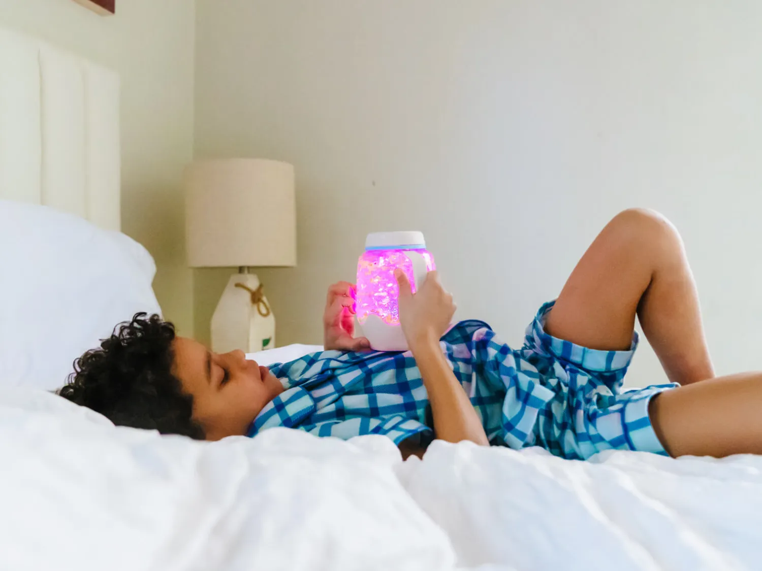 Lampki Nocne|Aktywizujące | Glo Pals Słoik sensoryczny do napełnienia wodą - szary