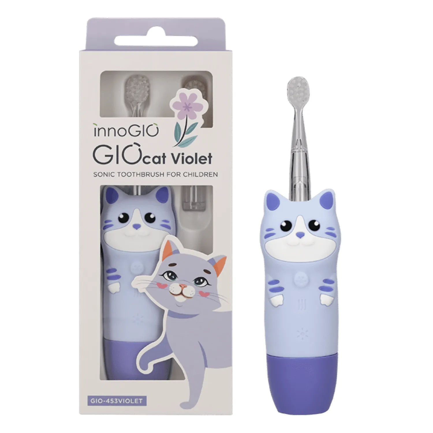 Pielęgnacja Zębów | InnoGIO Soniczna szczoteczka dla dzieci GIOcat Violet