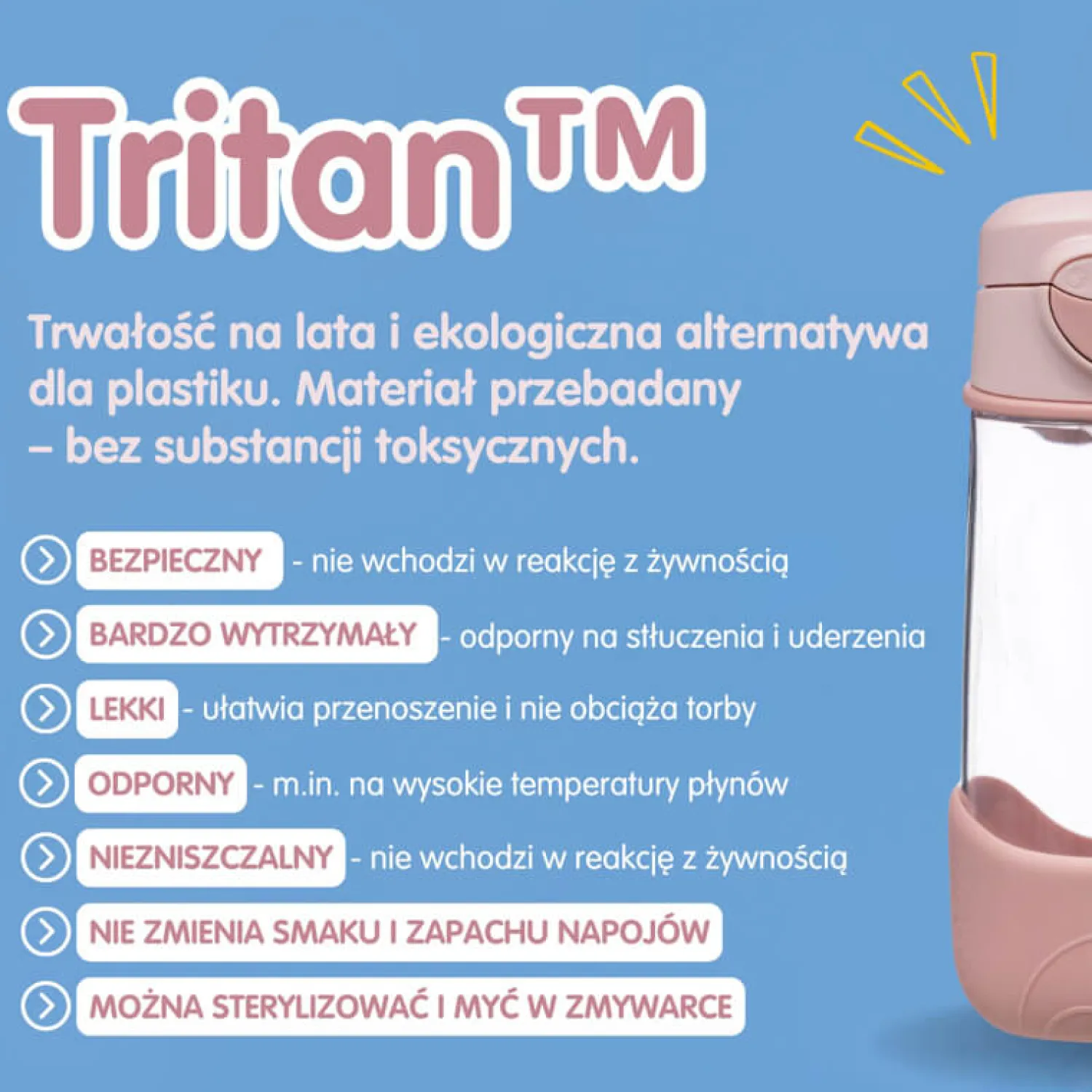 Bidony I Butelki|Bidony I Butelki | b.box Sportowa butelka tritanowa - Lemon Twist