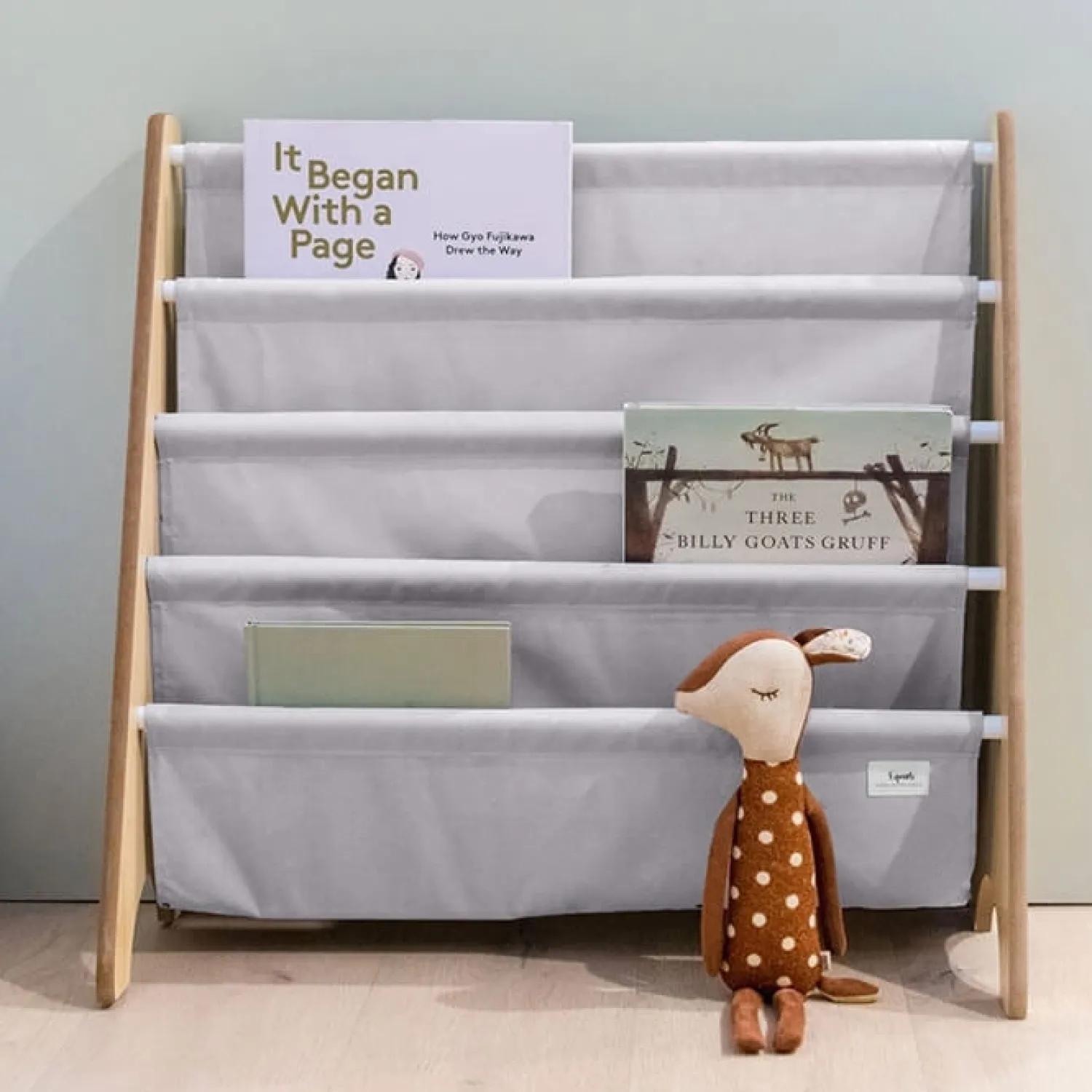 Porządek W Domu|Meble | 3 Sprouts Stojak na Książki Recycled Solid Light Gray