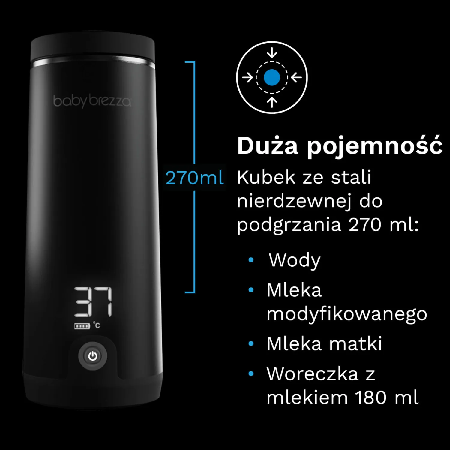 Ułatwiacze Życia|Akcesoria Do Butelek | Baby Brezza Superszybki przenośny podgrzewacz BRZ0179