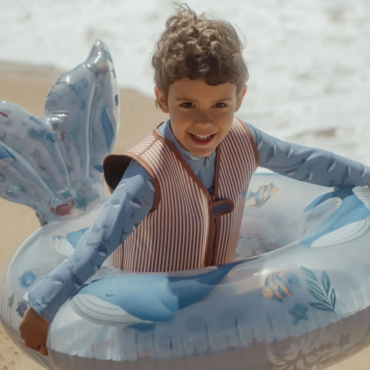 Stroje Kąpielowe|Stroje Kąpielowe | Little Dutch Swimsuit z długim rękawem Ocean Splash UPF40+