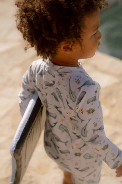 Stroje Kąpielowe|Stroje Kąpielowe | Little Dutch Swimsuit z długim rękawem Ocean Sea Life
