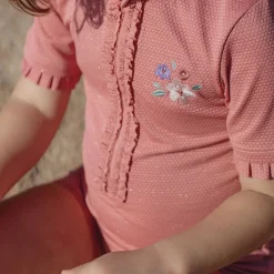 Stroje Kąpielowe|Stroje Kąpielowe | Little Dutch Swimsuit z krótkim rękawem Dreamy Pink Sparkle