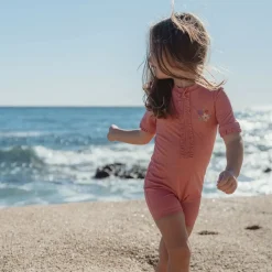 Stroje Kąpielowe|Stroje Kąpielowe | Little Dutch Swimsuit z krótkim rękawem Dreamy Pink Sparkle