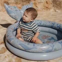 Stroje Kąpielowe|Stroje Kąpielowe | Little Dutch Swimsuit z krótkim rękawem Ocean Blue Stripes