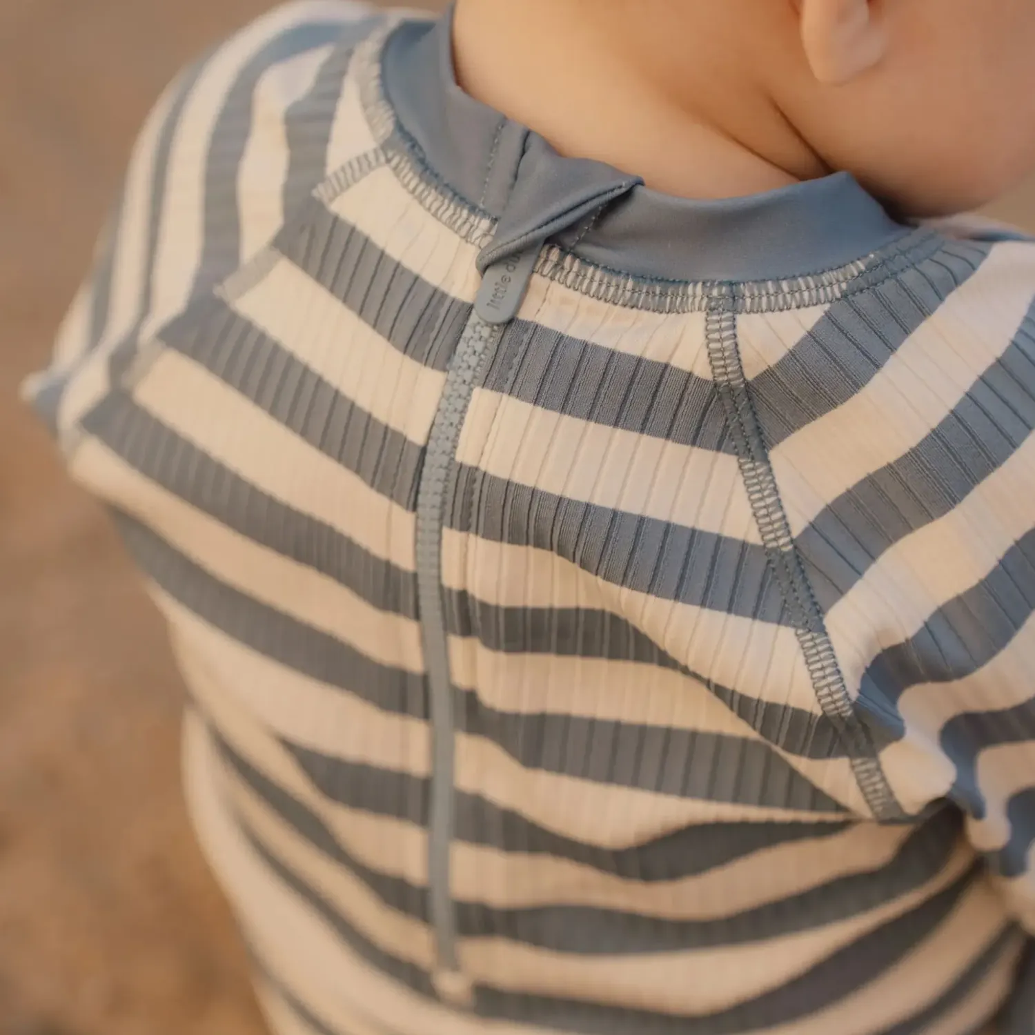 Stroje Kąpielowe|Stroje Kąpielowe | Little Dutch Swimsuit z krótkim rękawem Ocean Blue Stripes