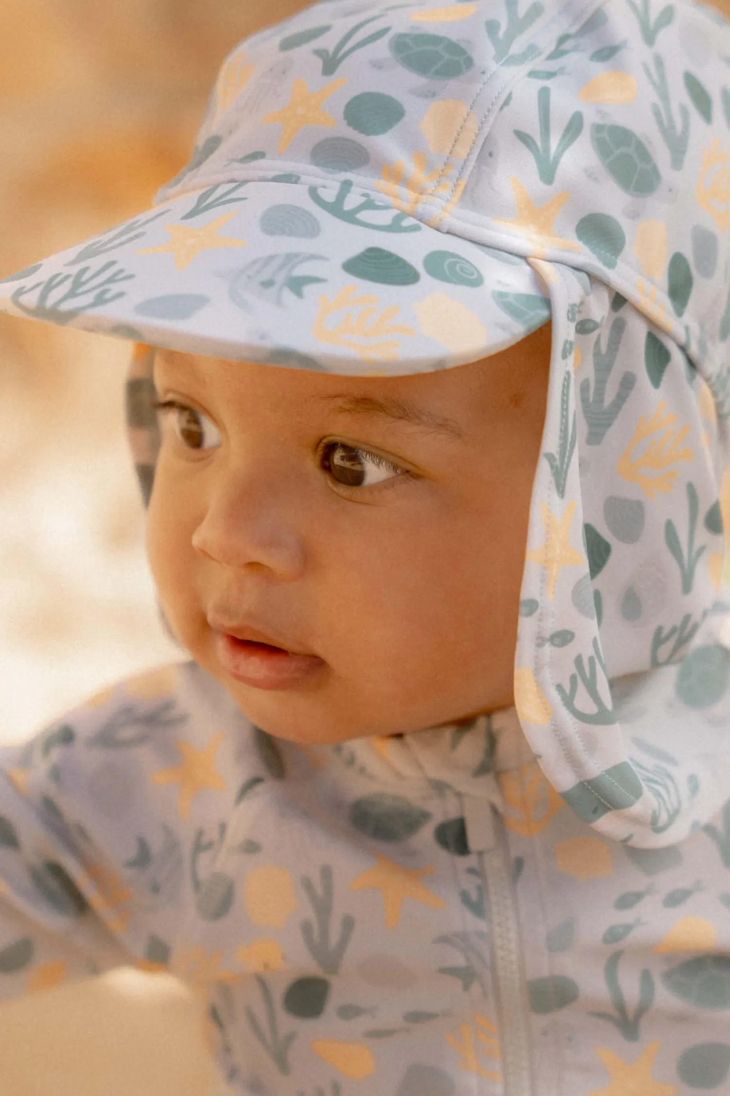 Stroje Kąpielowe|Stroje Kąpielowe | Little Dutch Swimsuit z krótkim rękawem Seashells