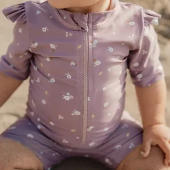 Swimsuit z rękawami Mauve Blossom