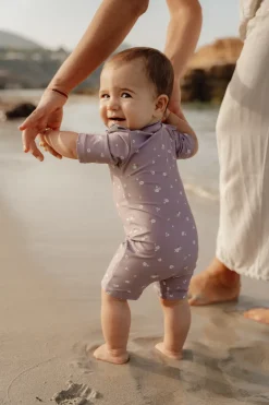 Swimsuit z rękawami Mauve Blossom