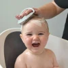 Akcesoria Łazienkowe|Szczotki | Shnuggle Baby Szczotka Silikonowa do Włosów dla Niemowląt Grey