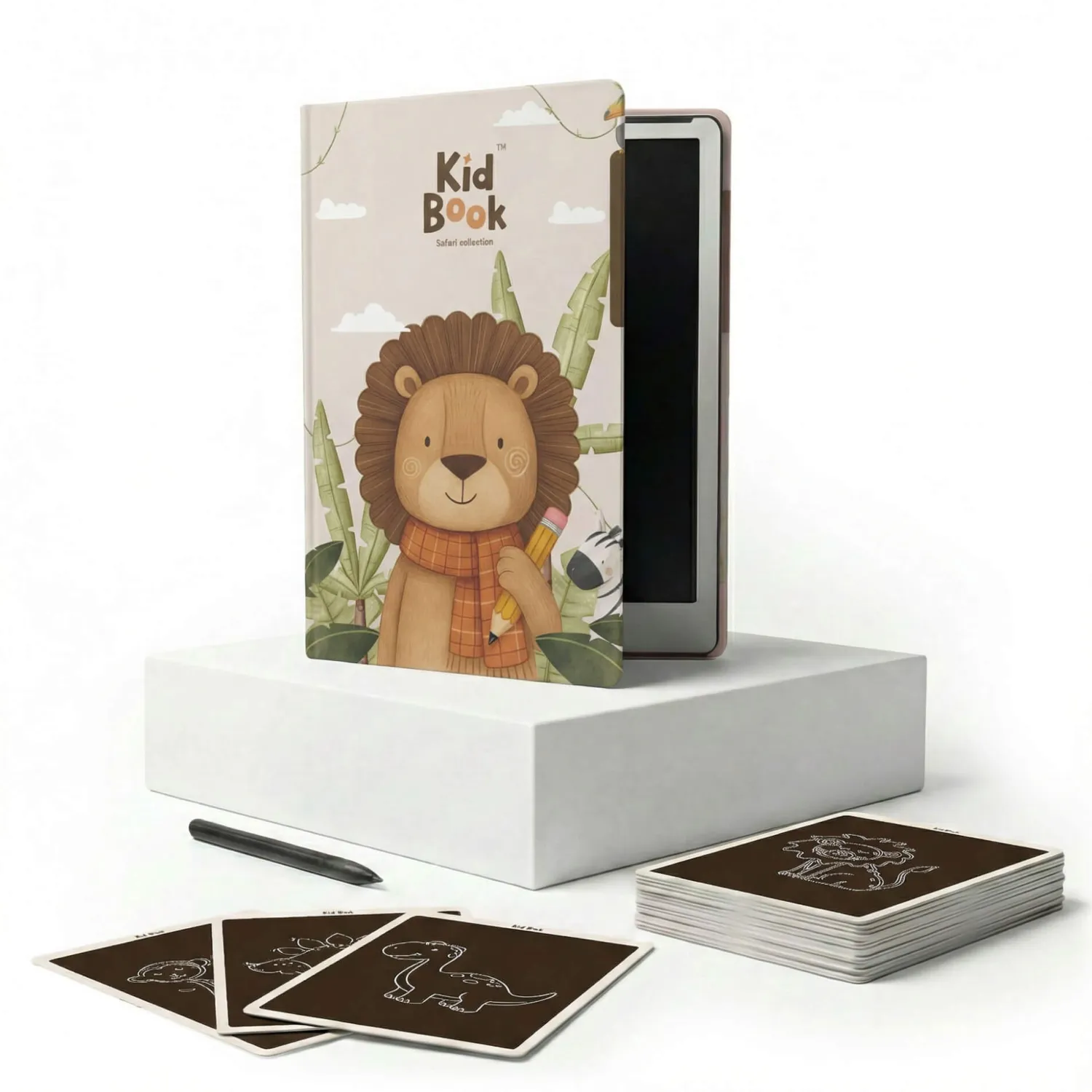 Idealne W Podróży|6 Lat+ | Kidinex Tablet graficzny KidBook - Safari