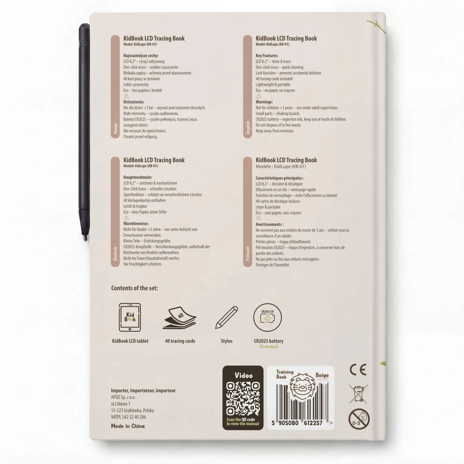 Idealne W Podróży|6 Lat+ | Kidinex Tablet graficzny KidBook - Safari